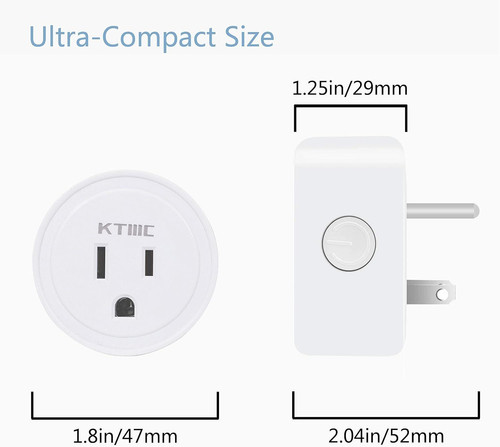 KTMC Smart Plug 4 Pack, Alexa & Google Home Compatible, No Hub 4 pack, White