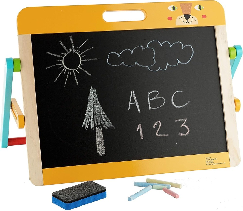 Children's Wooden Tabletop Easel with Double-Sided Magnetic