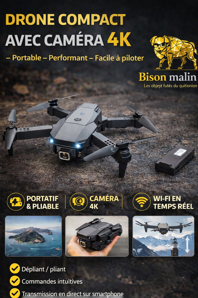 🦬Foldable Compact Drone - 4K Camera - Easy Live Piloting - Free Shipping🦬