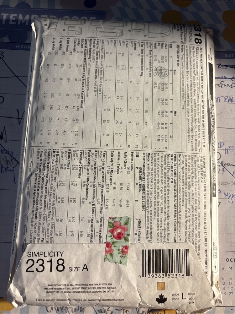 Simplicity 2318 Tops Bottoms