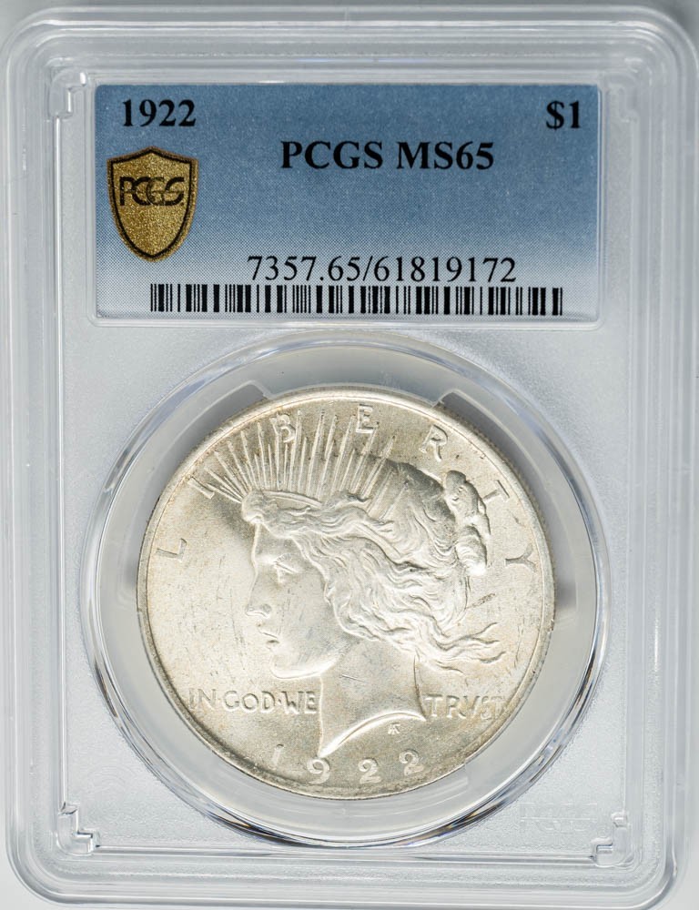1922 Peace Silver Dollar $ MS65 Secure PCGS 951168-3