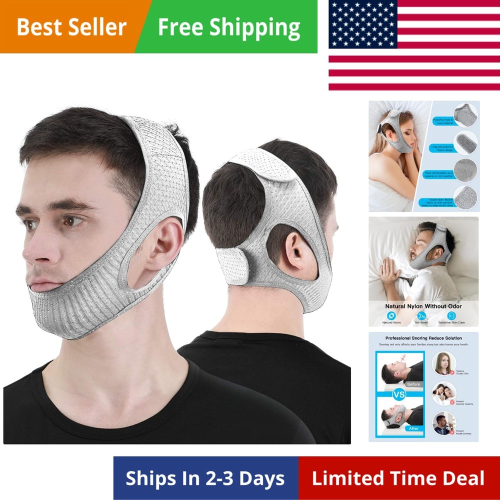 Anti Snoring Chin Strap, Stop Snoring Device for Sleeping, Effectively Snorin...