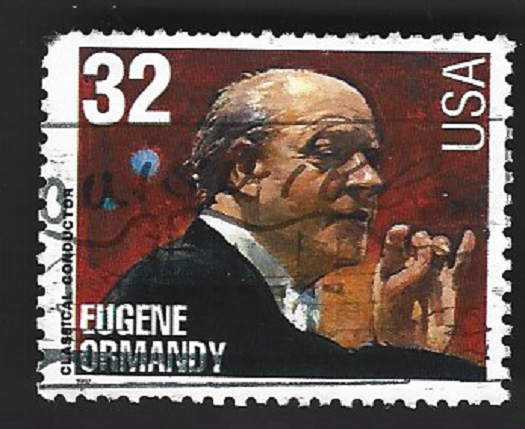 Scott# 3161 32c EUGENE ORMANDY - Classical Conductor with Fancy Cancel - (A-2)