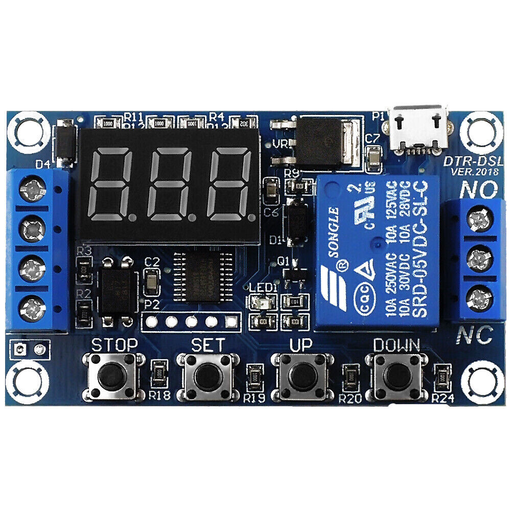 10Pcs DC 6-30V 1-Way Relay Module Power-off Trigger Delay Cycle Timer Switch US