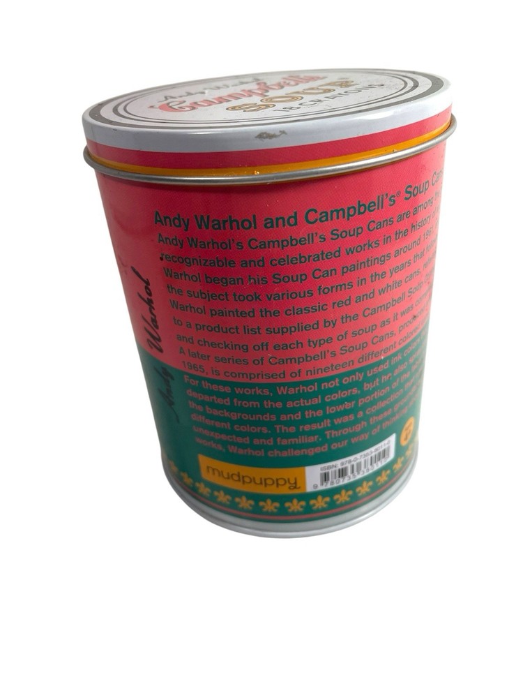 Andy Warhol Campbell’s Soup Crayon Tin 18 USED Crayons Sharpener