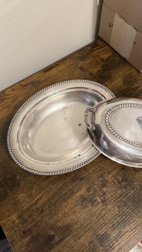 Vintage Silver Plated Serving Dish with Lid