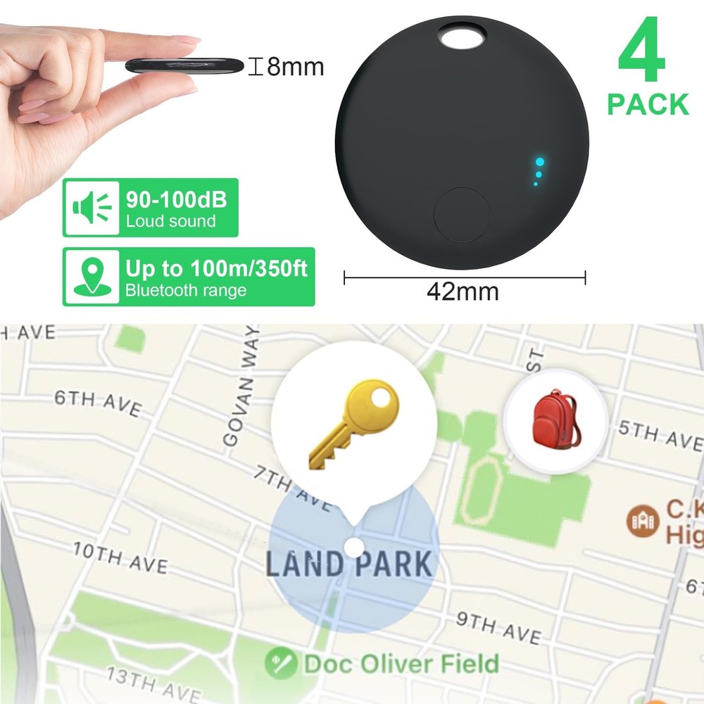Tracker Tag 4 Packs Bluetooth Tracker, Smart Tag Locator Tracking D... Fast Ship