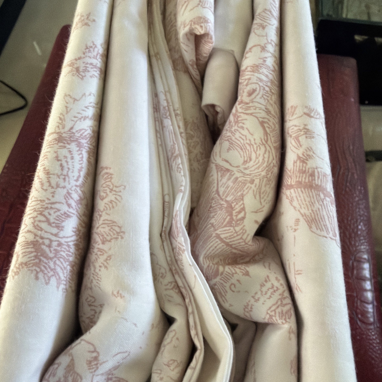 Cabbages and Roses King Duvet Set New Cotton Percale Country Toile Rose Pink