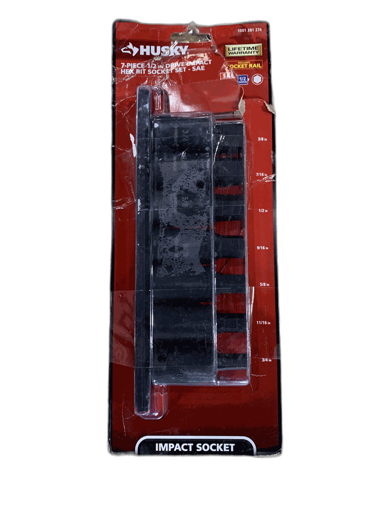 Husky 1/2 in. Drive Hex Bit Impact Socket Set SAE (7-Piece)