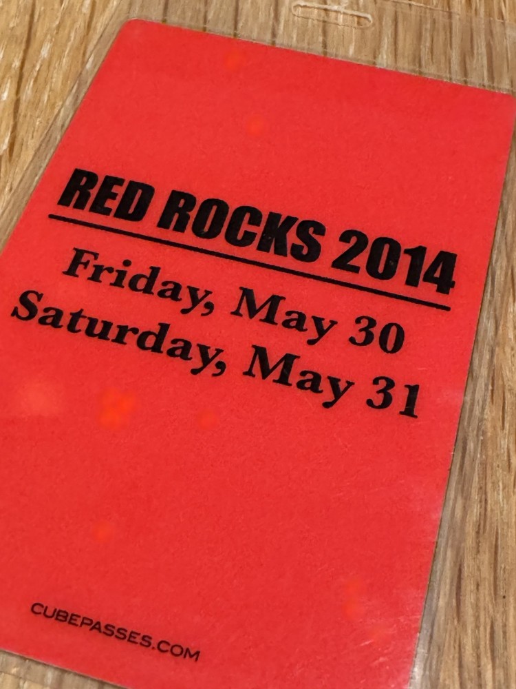 BASSNECTAR - All Access Backstage Pass - RED ROCKS MAY 2014 - Great foil front