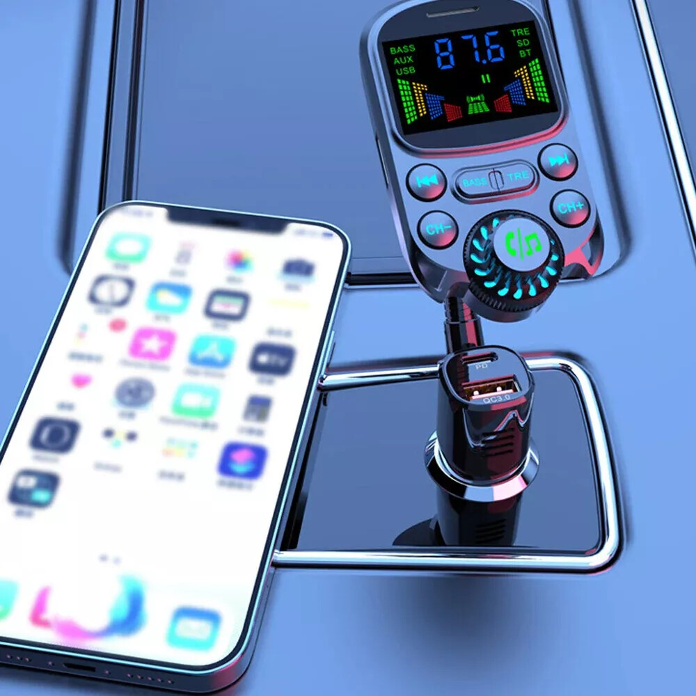 Car Bluetooth FM Transmitter Radio MP3 Wireless Adapter Hands-Free 3Port Charger