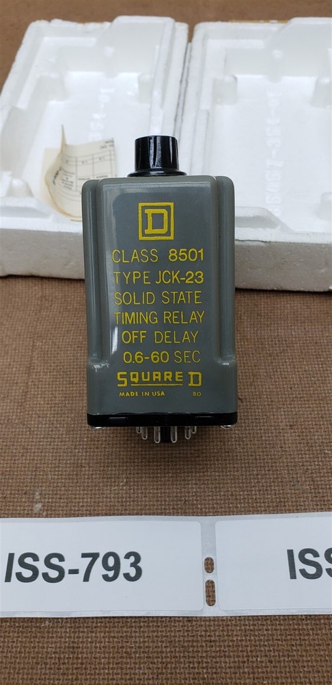 Square D 8501-JCK-23 Ser A Solid State Timing Relay Off Delay 0.6-60 Sec New OS