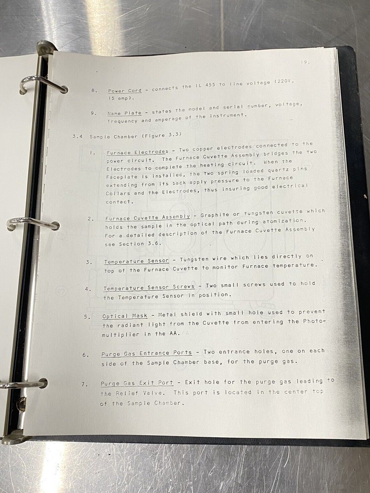 Instrumentation Lab IL 455 - Users Guide / Instruction Book