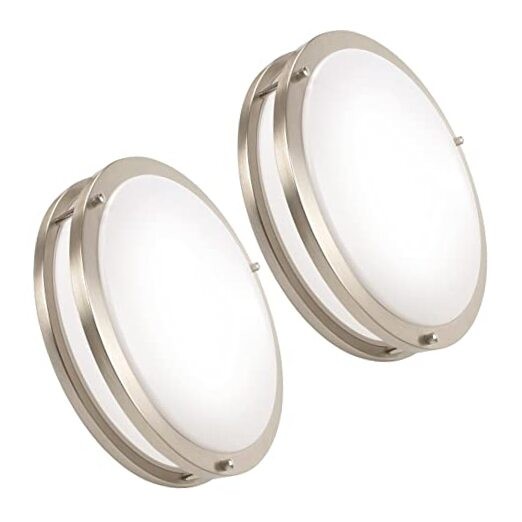 2-Pack 36W 13inch LED Flush Mount Ceiling 13inch 2pack without remote Silver