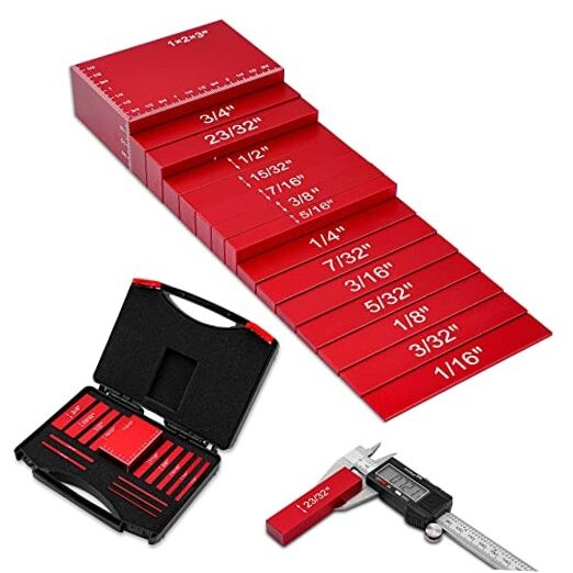 Setup Blocks Height Gauge Set, Packing 15 PCS Precision Solid Aluminum Router