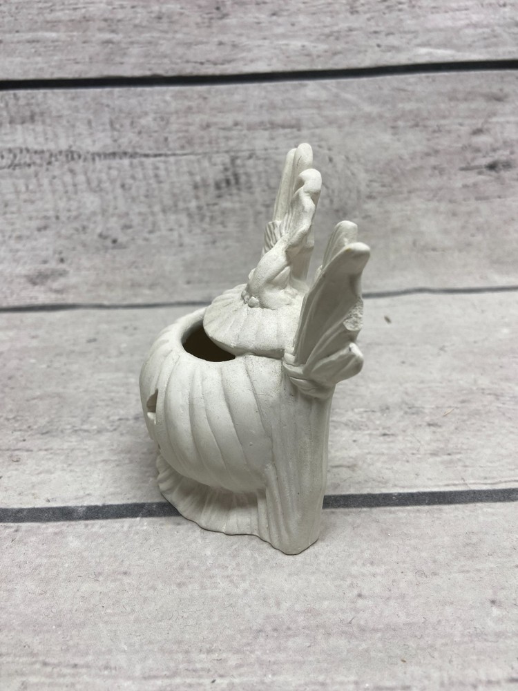 Ceramic Bisque Halloween Ghost & Jack-o'-Lantern Scarecrow