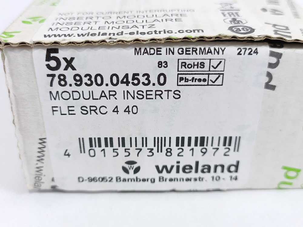 Wieland 78.930.0453.0 Modular Inserts 5 Pcs