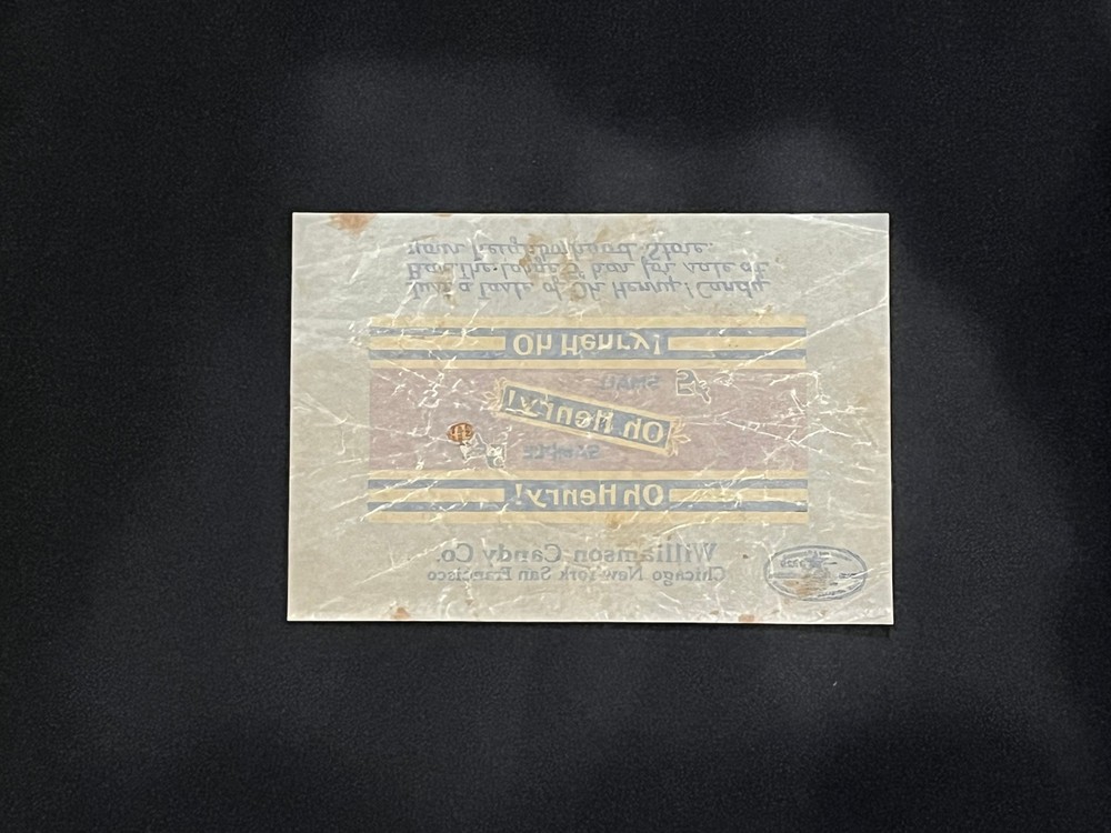 1940'S OH HENRY! SMALL 5¢ SAMPLE CANDY WRAPPER WILLIAMSON CANDY CO