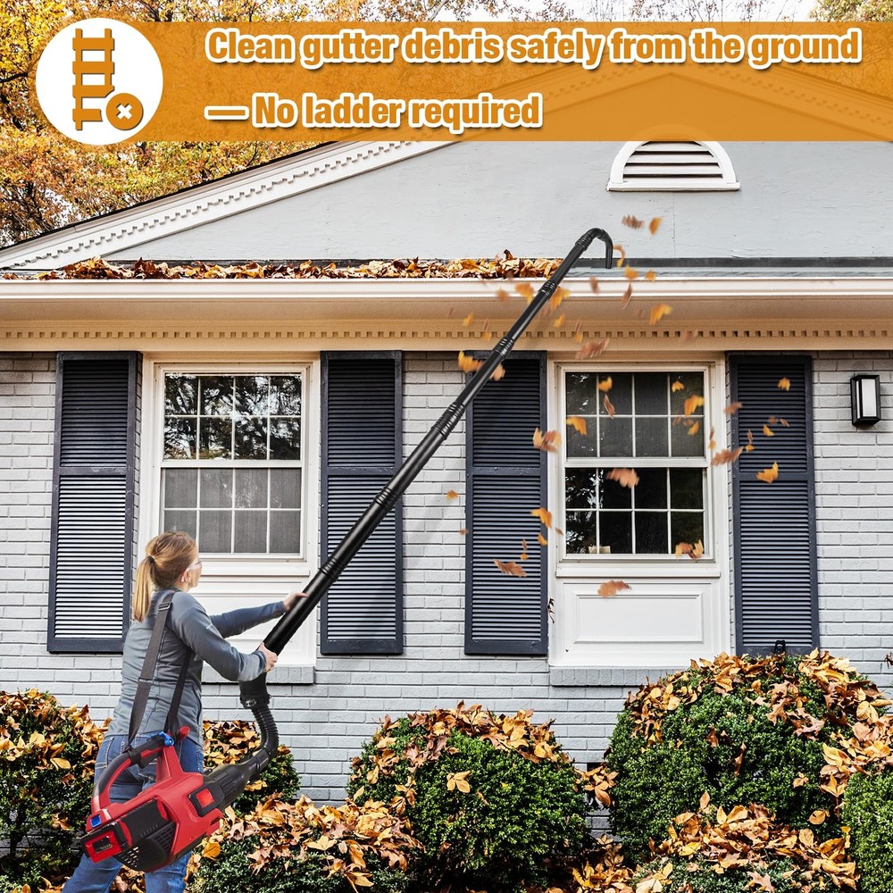 Upgraded Universal Gutter Cleaning Tools for Leaf Blowers with Black