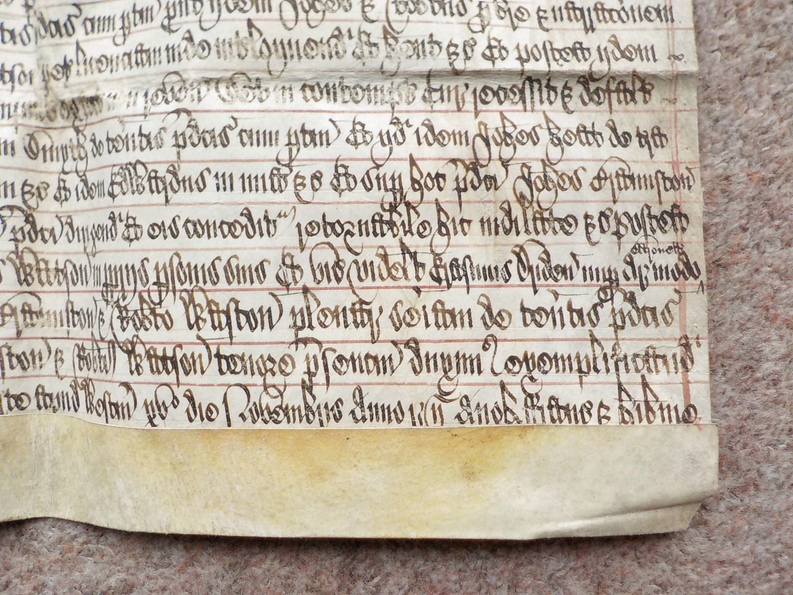 1621 Latin Vellum Deed Document ornate Calligraphy reign of King James 1st