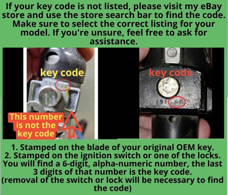 Honda Talon Keys Replacement Key Cut to your Code A00-A99 B00-B99