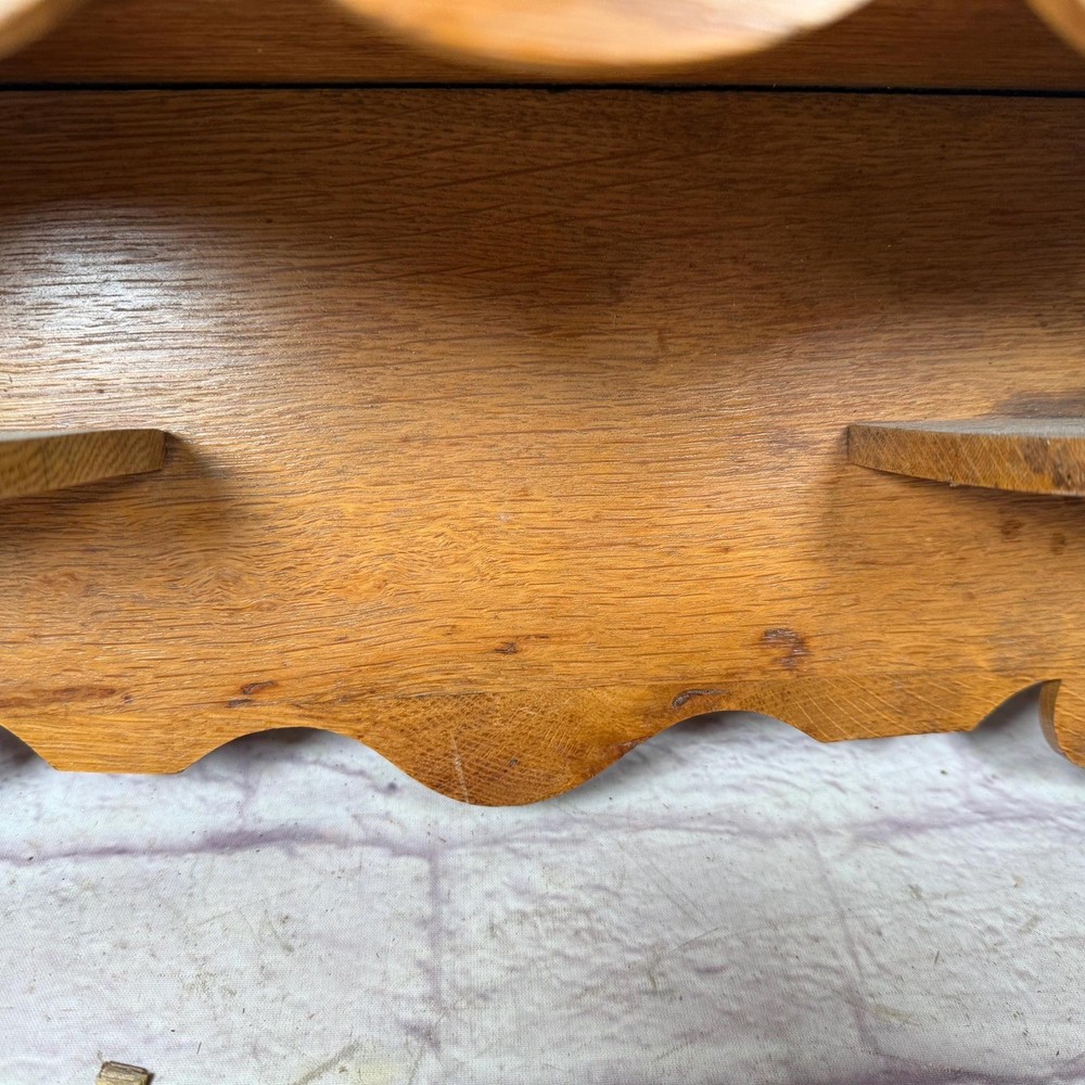 Vintage Oak Clock Wall Shelf