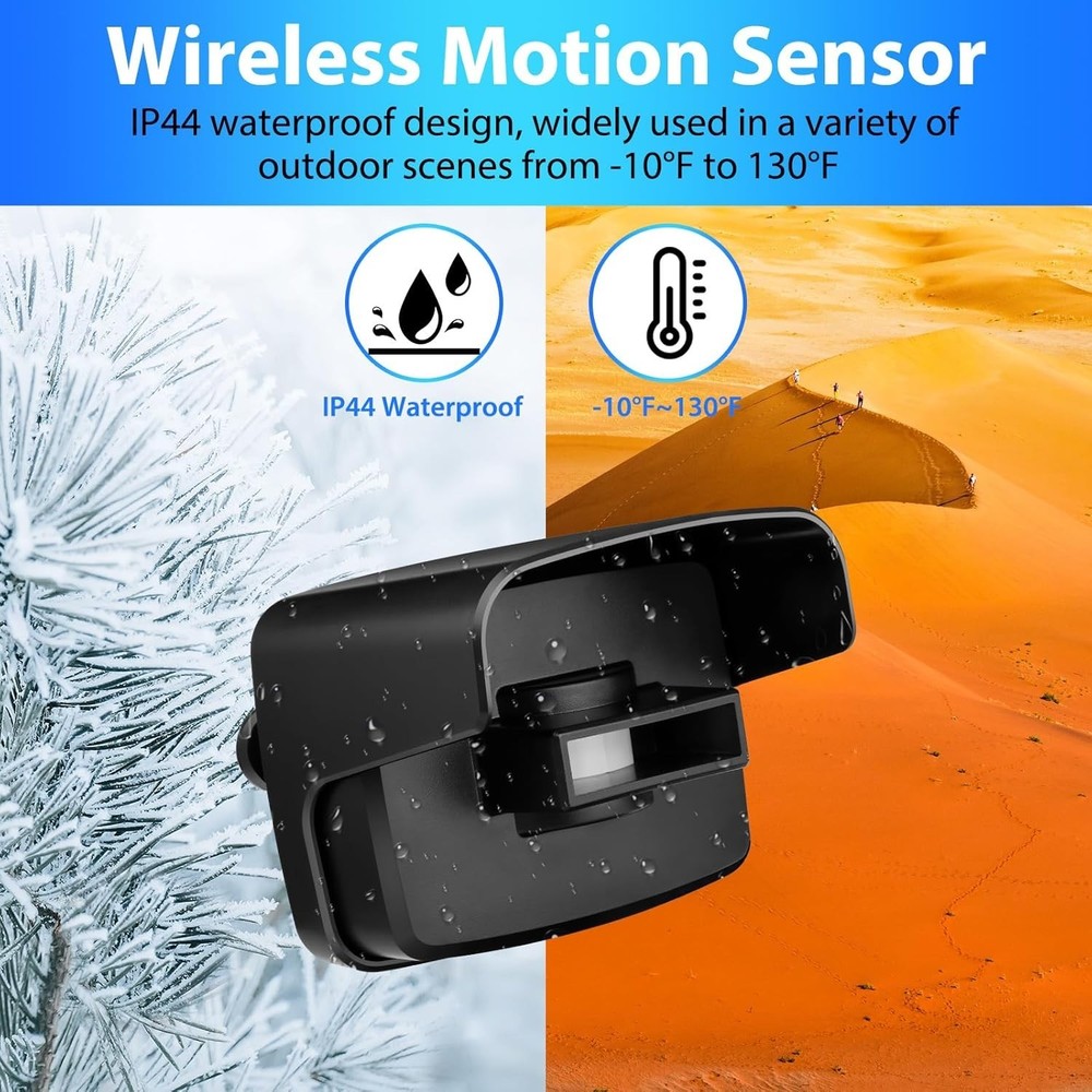 Expandable Wireless Motion Sensor Alarm - Waterproof for Outdoor Use