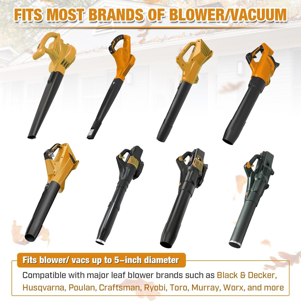 Upgraded Universal Gutter Cleaning Tools for Leaf Blowers with Black