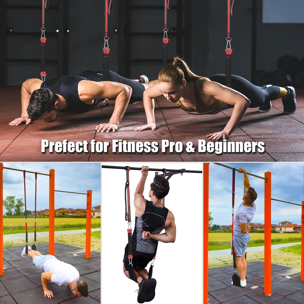 Pull Up Assistance Band with Fabric Feet/Knee Rest, Pull up Assist Bands Pull...