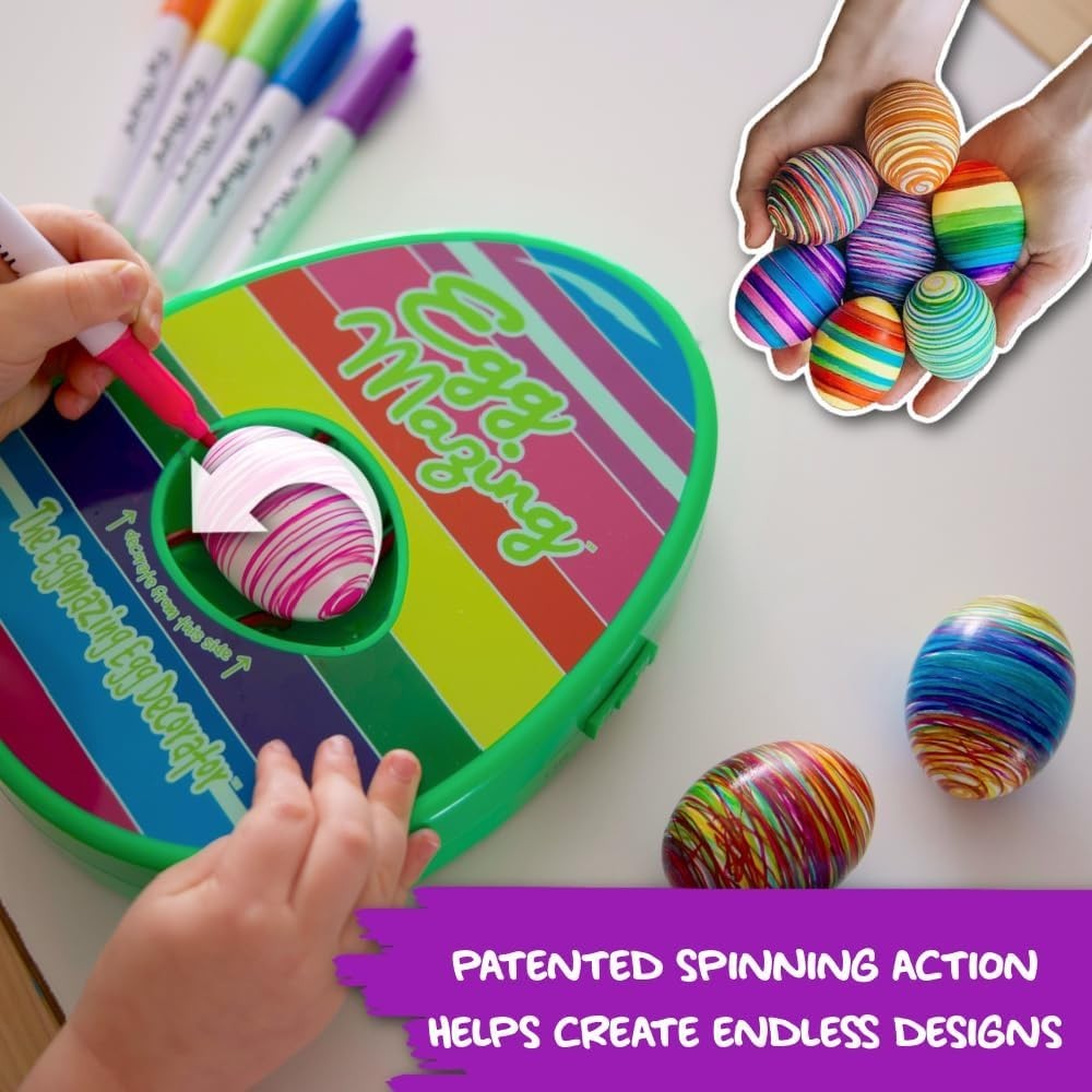 Eggmazing Egg Decorator Kit Spinner Machine Easter Craft Set Kids DIY Coloring