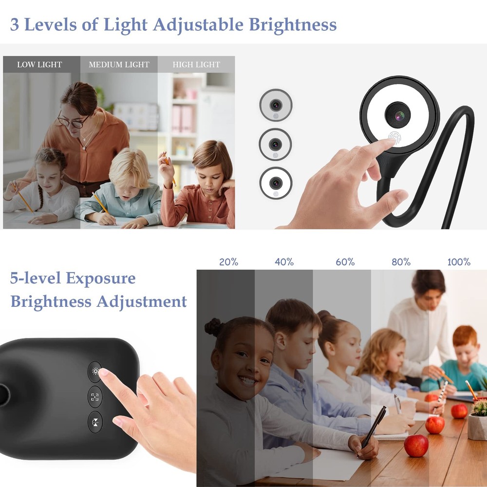 USB Document Camera for Teachers, Webcam/Doc Camera for Classroom with A3 For...