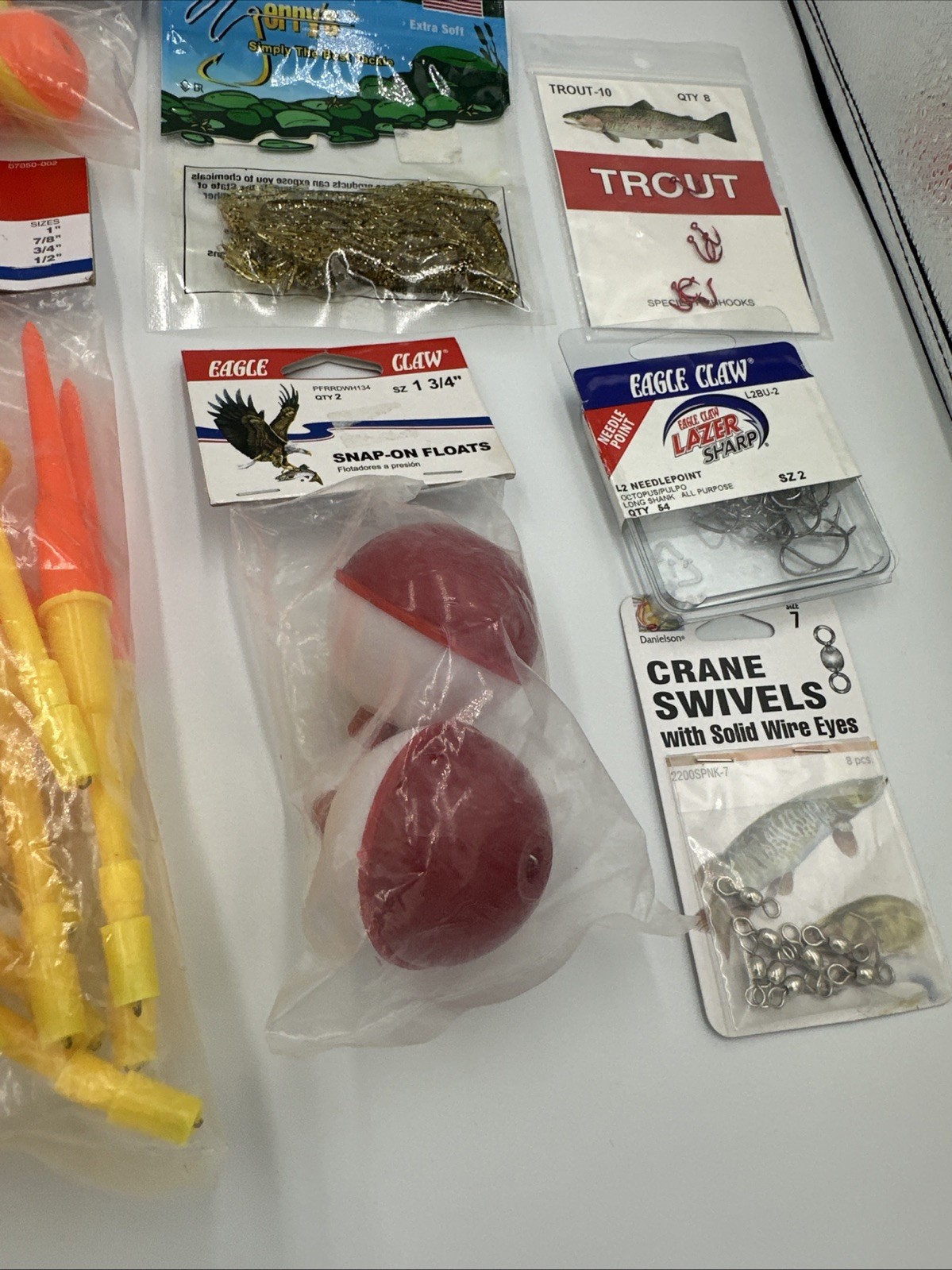 Fishing Tackle Lot Floats Swivels Hooks Sinkers Eagle Claw Trout Panfish