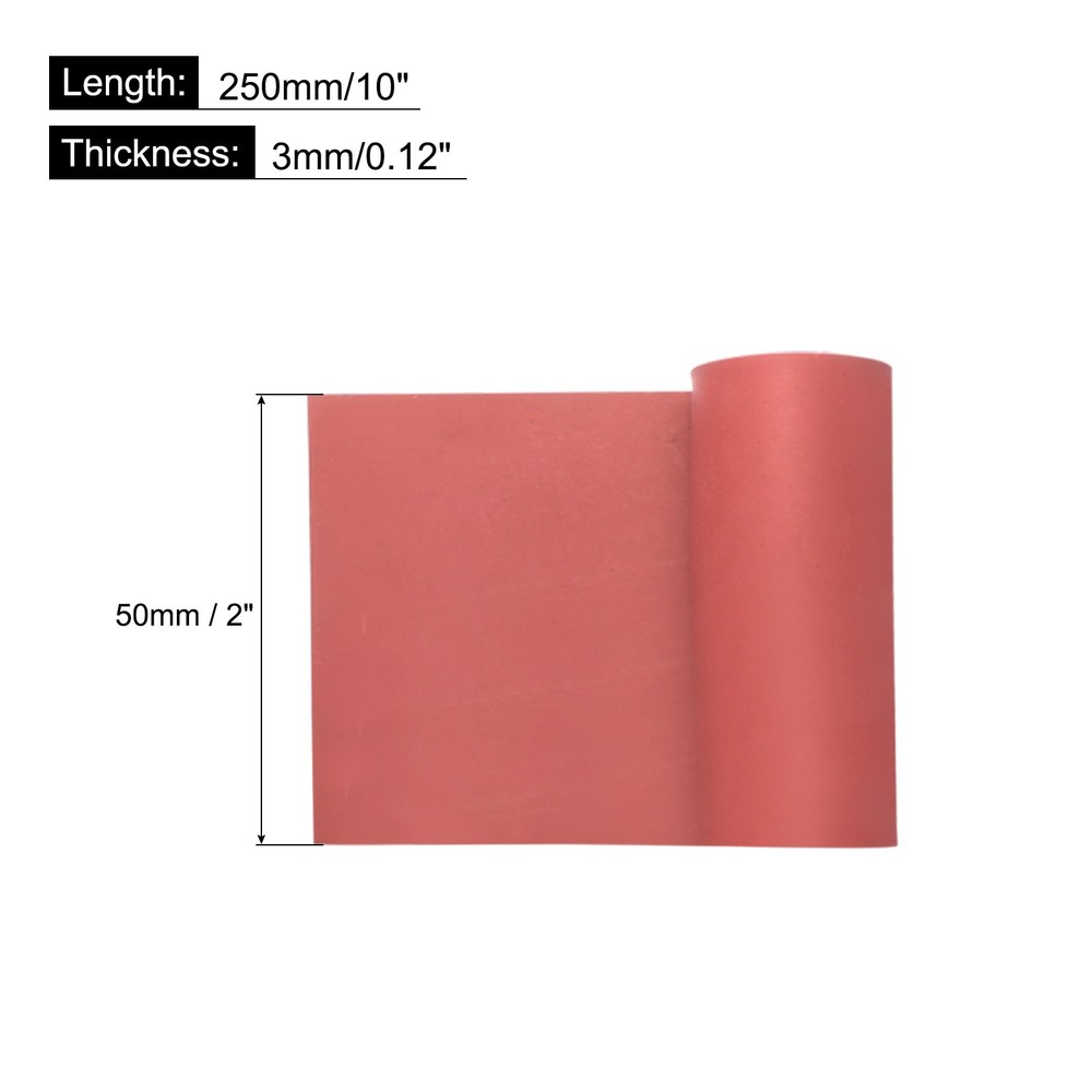 Full Rubber Sheet 1/8" Thick x 2" Wide x 10" Long Red