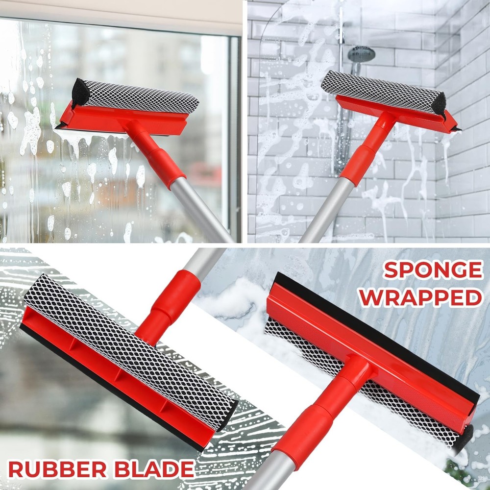 MAVRIZ Windshield Cleaner Tool 2 in 1 Car Window Squeegee with Extendable Han...