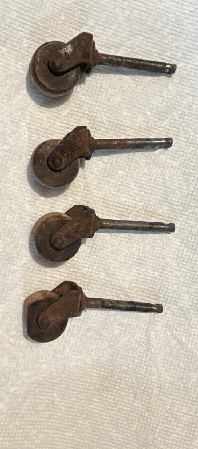 vintage wooden caster wheels With Metal Stems For Furniture