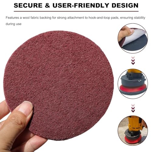 15 Pack Hoop and Loop Multipurpose Scrubber Scouring Pads - Flocking 5 Inch