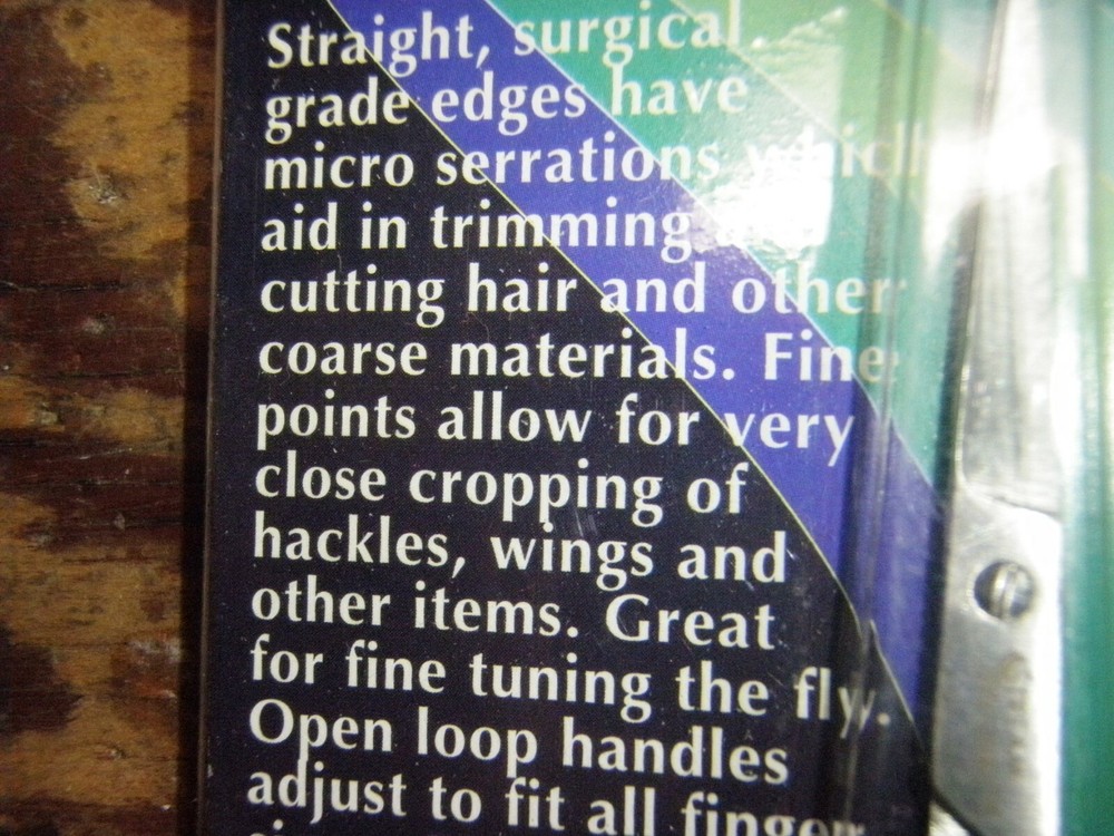 Open Loop Serrated Fly Tying Scissors 4" New