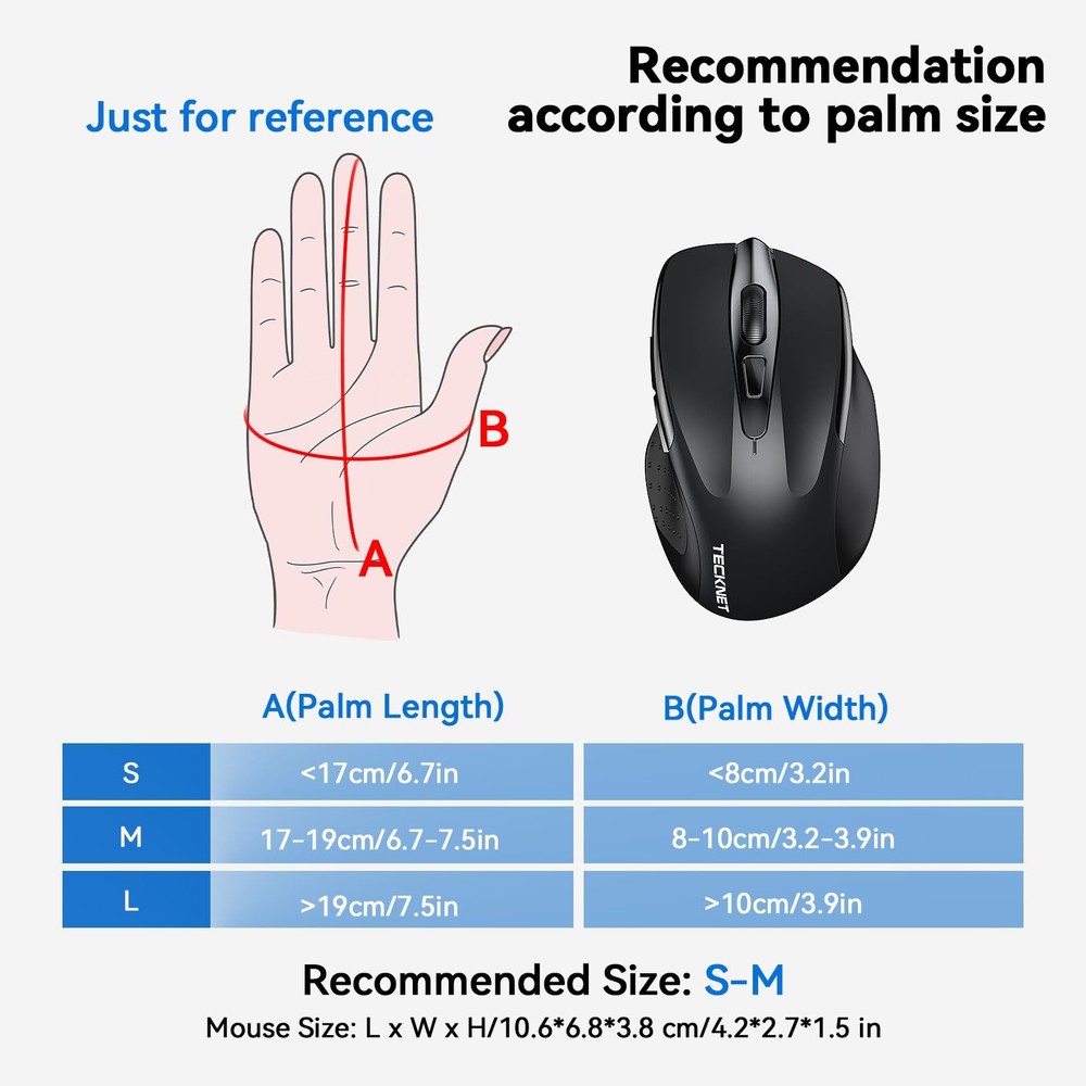 Wireless Mouse 2.4G Ergonomic Optical Mouse Computer Mouse for Laptop PC Comp...