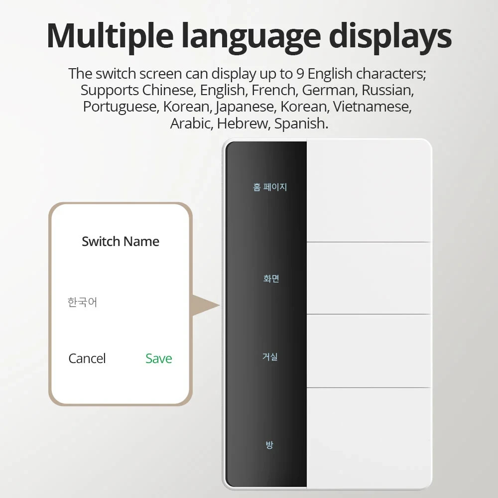 ZigBee Custom Display Name Smart Push Light Switch/AU SAA RCM/Apple Alexa Google