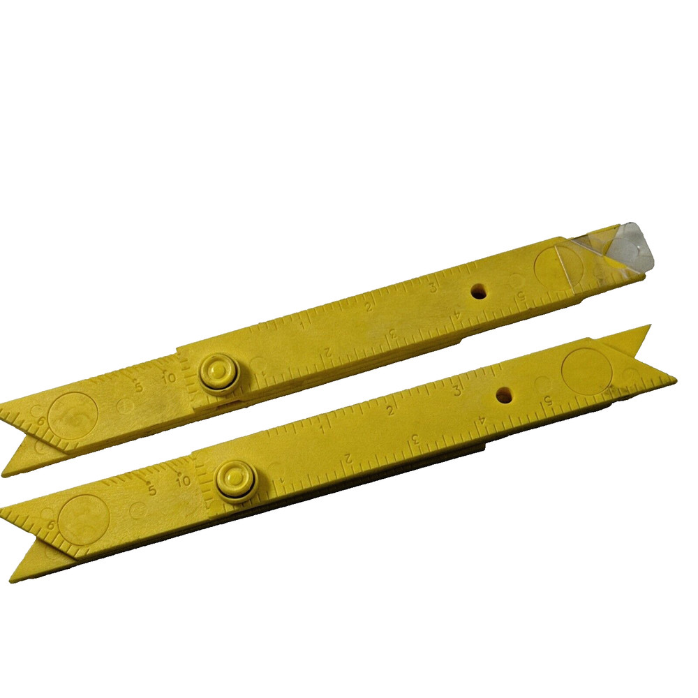 NEW 2x Folding Utility Square Yellow Carpenter Tool Plastic 7" Hanson Angle