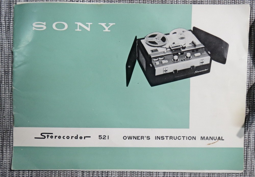 SONY MODEL 521 STEREOCORDER OWNER'S MANUAL KNOBS, HEAD COVER & FEET