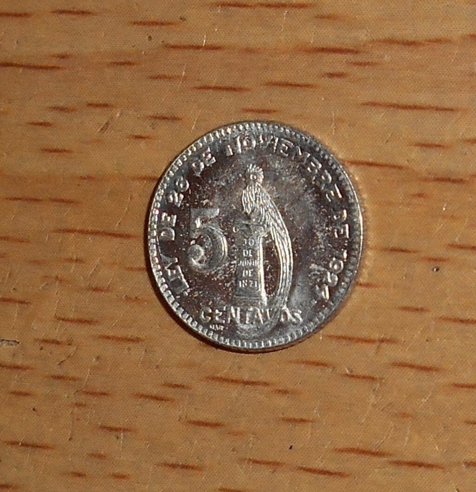 Guatemala 1944 Lovely Sharp BU 5 centavos