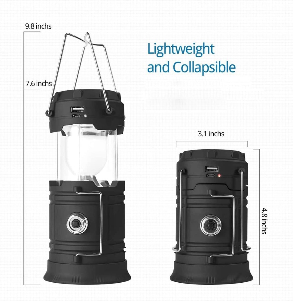 Portable LED Camping Lantern Lamp / Torch USB Rechargeable Flashlight Waterproof
