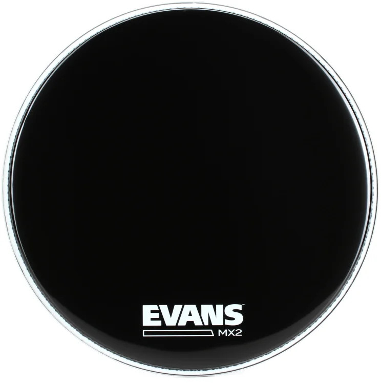 Evans MX2 Black Marching Bass Drumhead - 18 inch