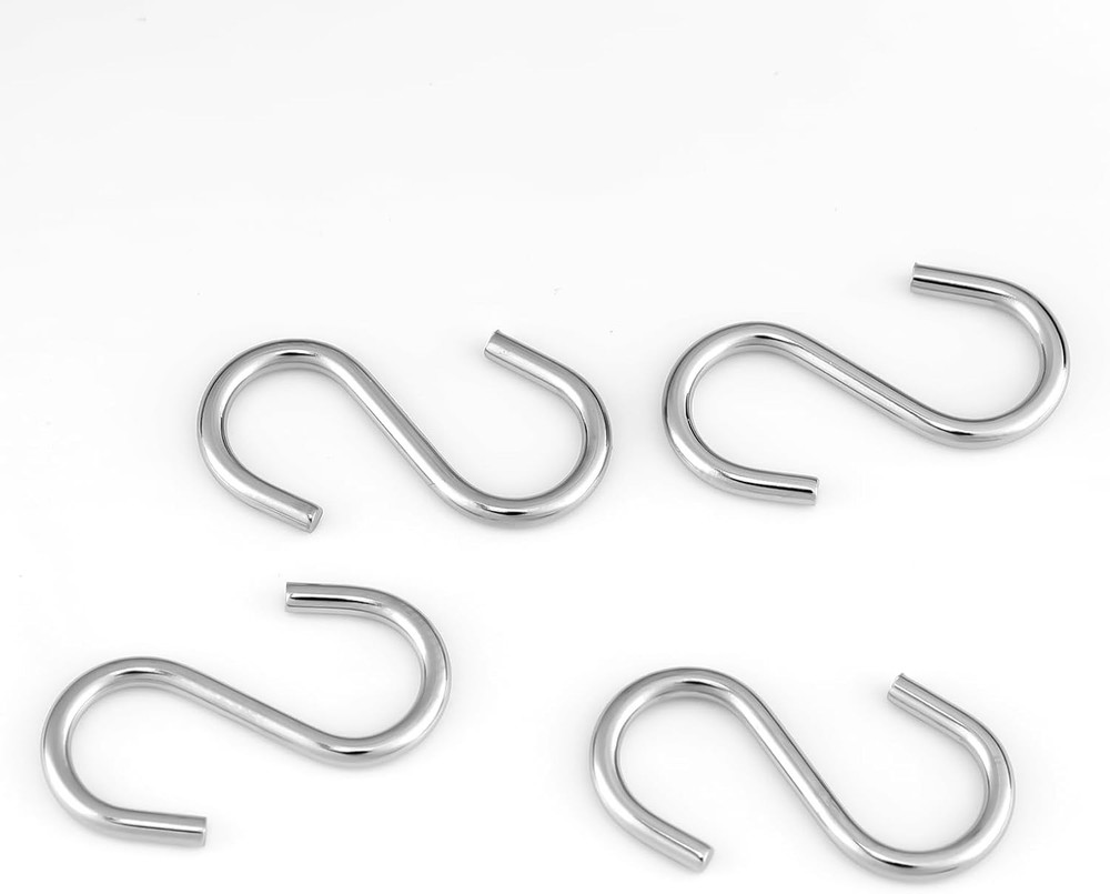 Versatile 100 Pack 1 Inch Mini S Hooks - Rust Resistant Silver Hooks for Crafts