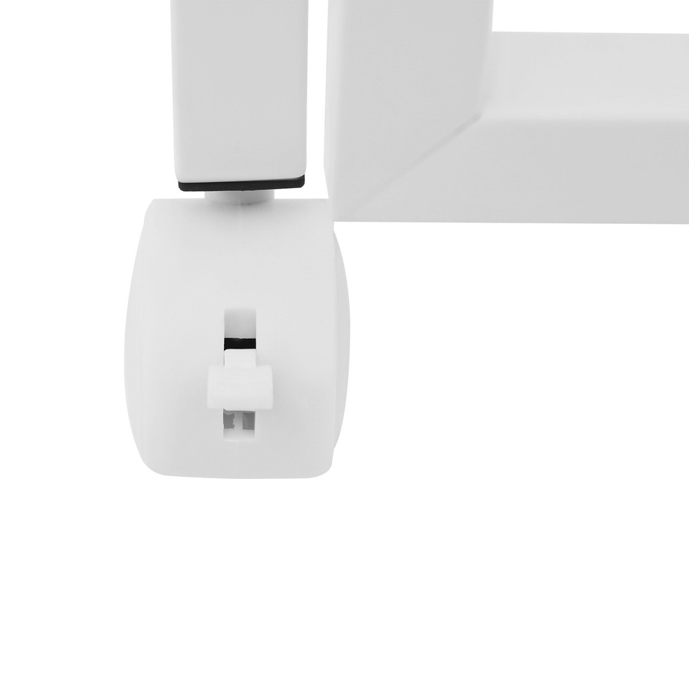 75cm(H) Computer Desk Freestanding Study Desk White Foldable Table W/ Six Wheels