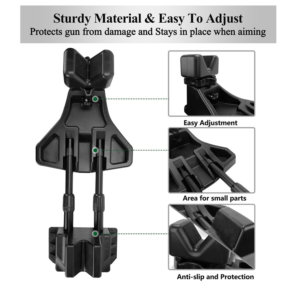 Pridefend Rifle Shooting Rest - Adjustable Front & Rear Bench Rest, Black