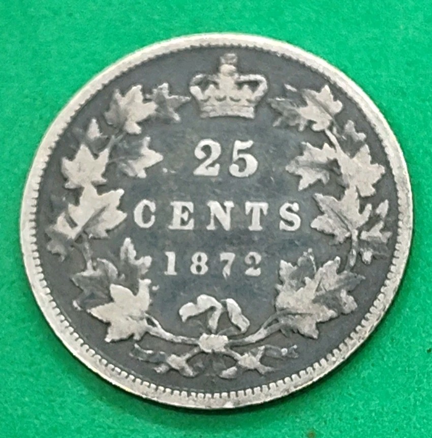 1872h Canada 25 Cents Silver