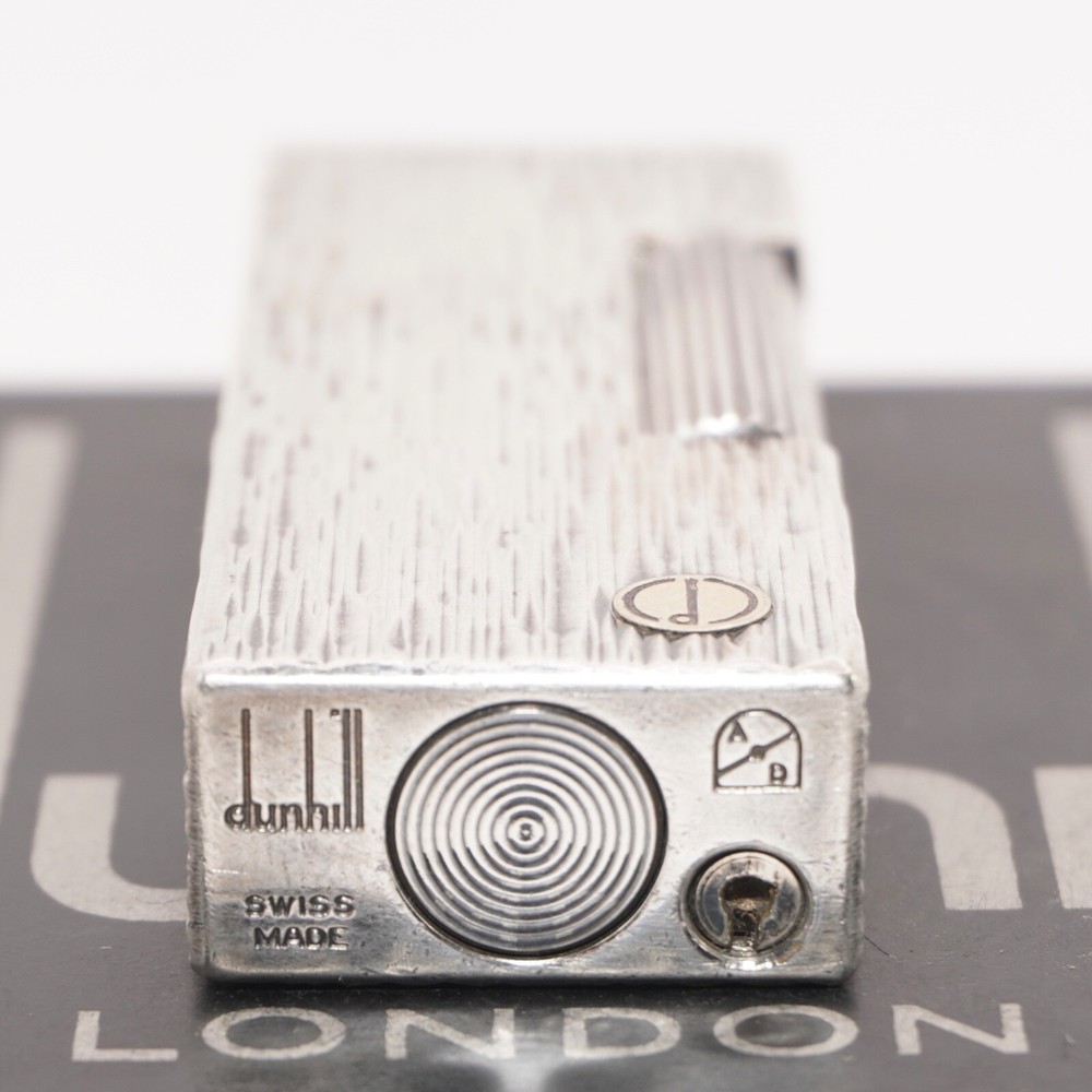 Rare Dunhill Lighter Silver Wood Grain Pattern-Ultrasonically cleaned