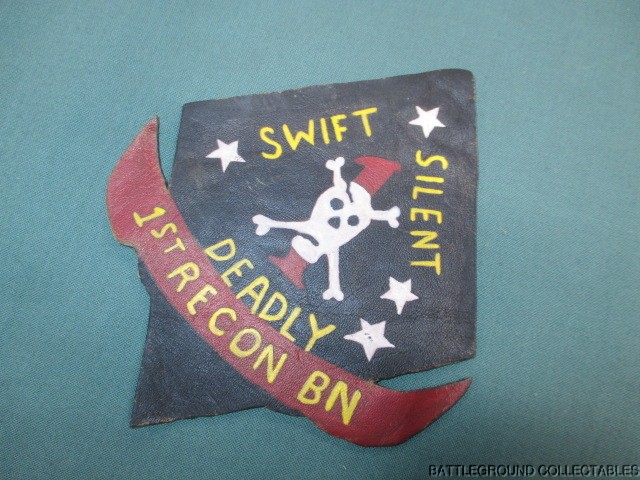 VINTAGE USMC 1ST RECON BN LEATHER JACKET PATCH